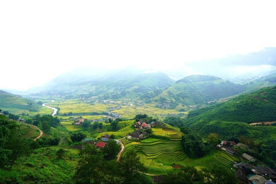 Full Day Trekking Lao Chai-Ta Van and Cat Cat Village - Cat Cat Village beneath Fansipan