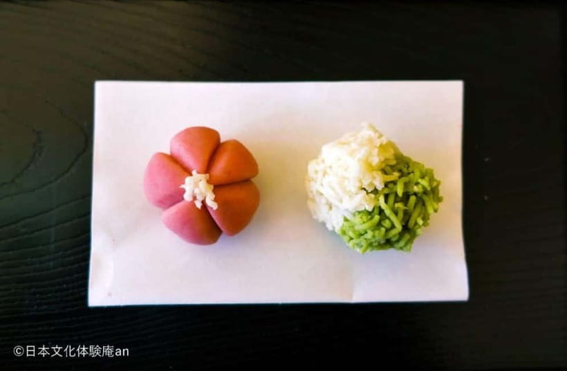 Japanese Traditional Sweets making and Tea Ceremony - Kyoto bean paste and the taste of wagashi