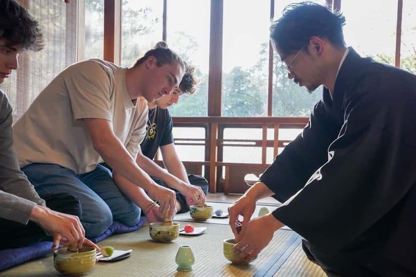 Kanazawa: Tea Ceremony Experience at Kenrokuen - Whisking your own matcha with a bamboo chasen