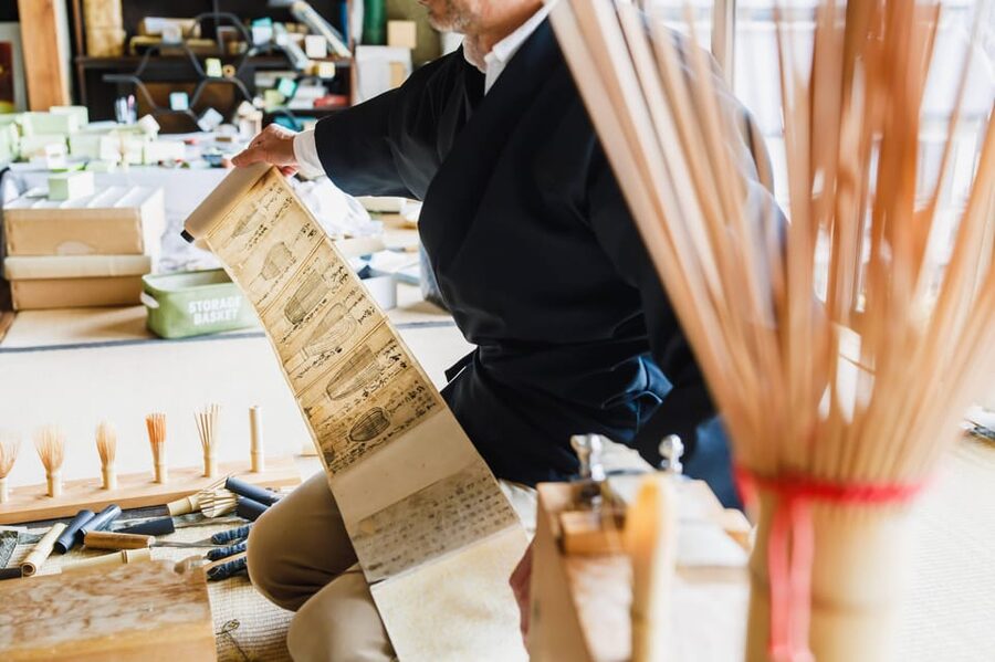 Nara Takayama Tea Whisk Craft and Tea Culture Experience - Watching Tango Tanimura shape bamboo