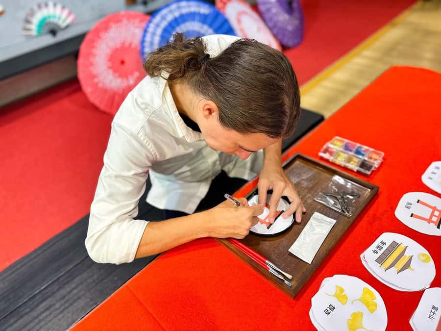 Osaka: Maki-e lacquer Painting and Matcha Experience - Making matcha with seasonal wagashi
