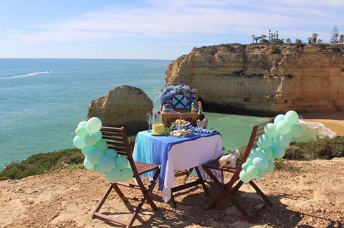 Private Luxury Clifftop High Tea Picnic Algarve Portugal - Finger sandwiches, pastel de nata, and a celebration cake