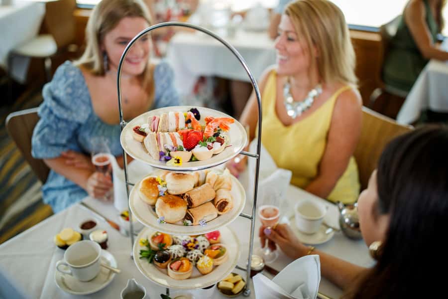 Sydney: Relaxing High Tea Cruise on Sydney Harbour - The high tea menu: prawns, sandwiches, and classic scones