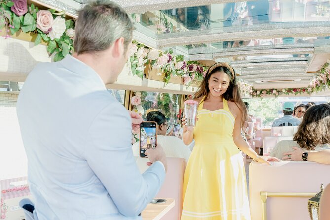 Tea Around Town: A Delightful Atlanta Experience - The pink bus and the party atmosphere