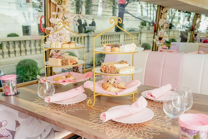 Tea Around Town® NYC: Mobile Tea Room Experience - A pink bus instead of a quiet tearoom