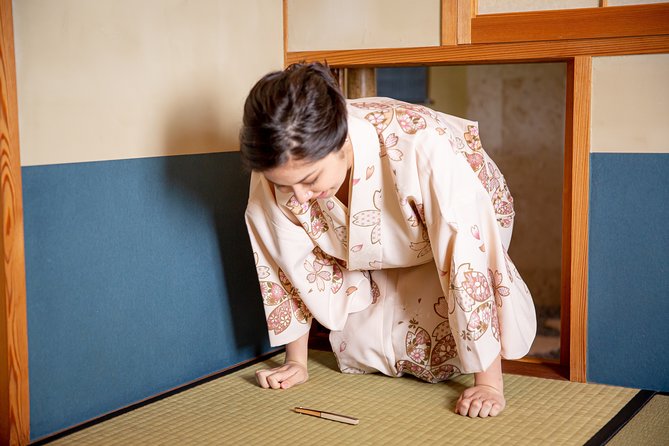 Tea ceremony experience with simple kimono in Okinawa - Making your own bowl of matcha
