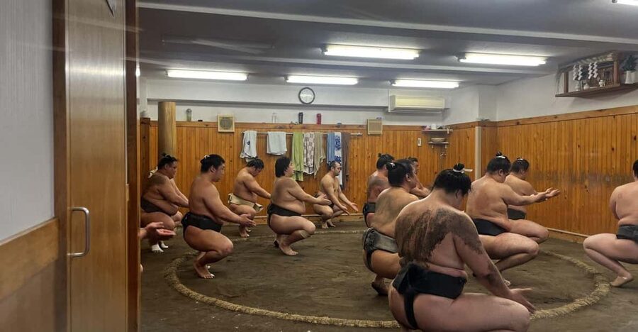 Tokyo Highlights Tour: Sumo, Sushi, Tea, and Tokyo Tower - Starting at Hamacho for a possible sumo practice